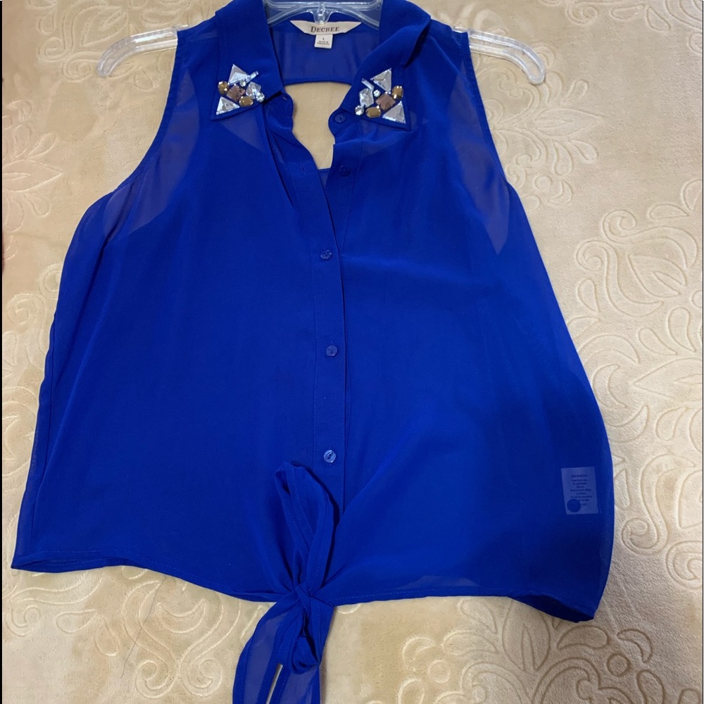 Decree blue diamond blouse